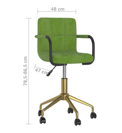 Chaise pivotante de salle à manger Vert clair Velours