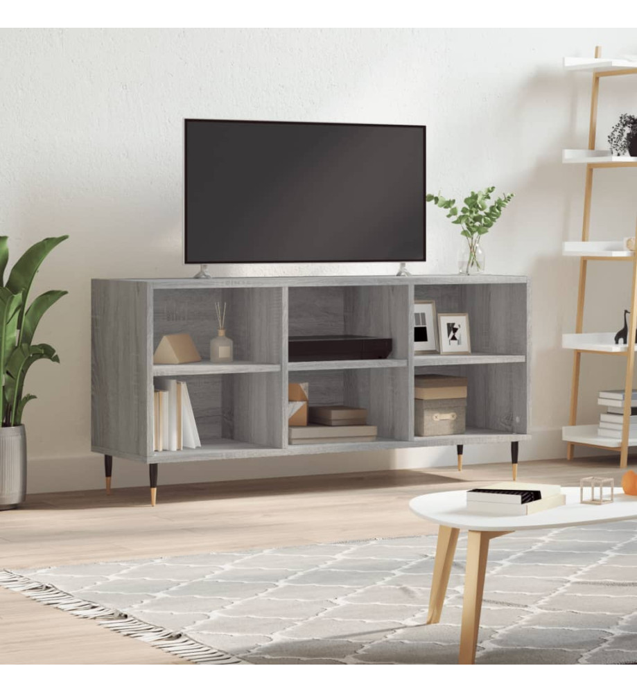 Meuble TV sonoma gris 103,5x30x50 cm bois d'ingénierie