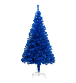 Sapin de Noël artificiel avec support bleu 240 cm PVC