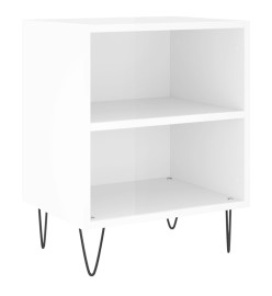 Tables de chevet 2pcs blanc brillant 40x30x50cm bois ingénierie