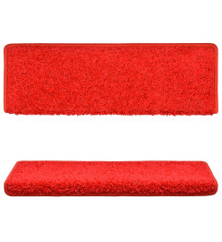 Tapis d'escalier 5 pcs 65x21x4 cm Rouge