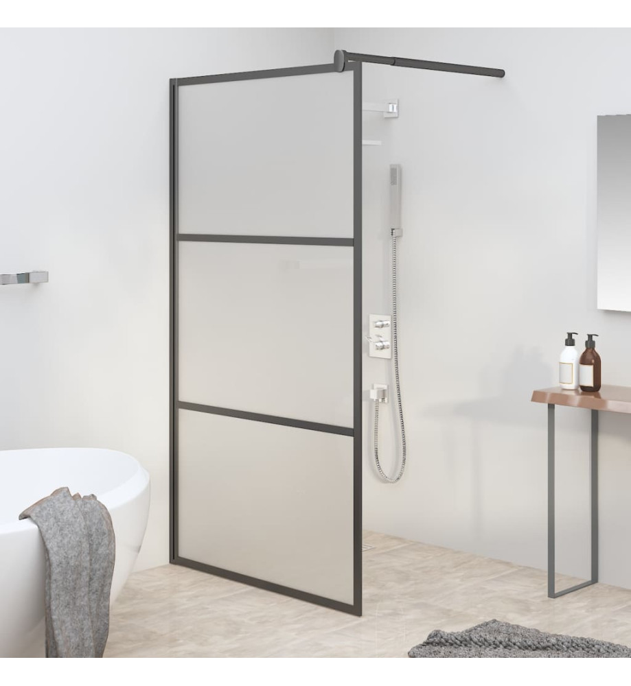 Paroi de douche 100x195 cm Verre ESG dépoli Noir Paroi de douche 100x195 cm Verre ESG dépoli Noir
