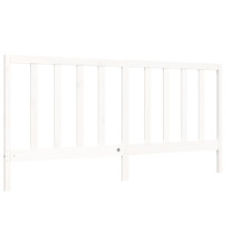 Cadre de lit avec tête de lit blanc Super King bois massif