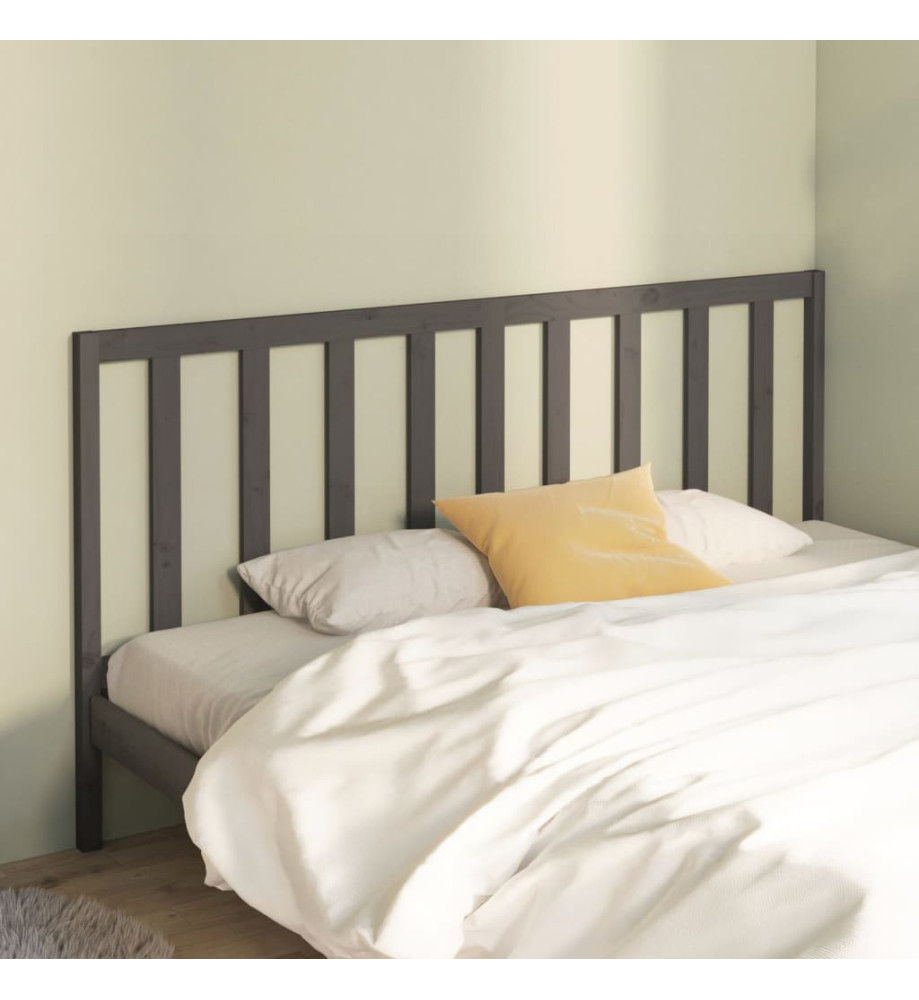 Tête de lit Gris 206x4x100 cm Bois massif de pin Tête de lit Gris 206x4x100 cm Bois massif de pin