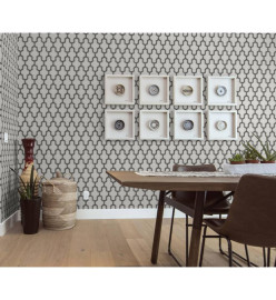 DUTCH WALLCOVERINGS Papier peint Geometric Blanc et noir