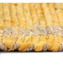 Tapis fait à la main Jute Jaune 80x160 cm