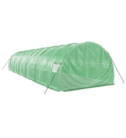 Serre avec cadre en acier vert 36 m² 12x3x2 m