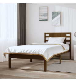 Cadre de lit Marron miel Bois de pin massif 90x200 cm