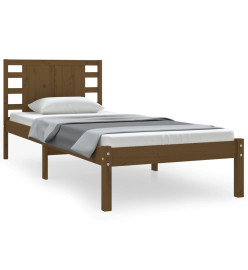 Cadre de lit Marron miel Bois de pin massif 90x200 cm