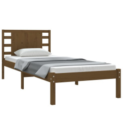 Cadre de lit Marron miel Bois de pin massif 90x200 cm