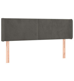 Tête de lit avec oreilles Gris foncé 147x16x78/88 cm Velours