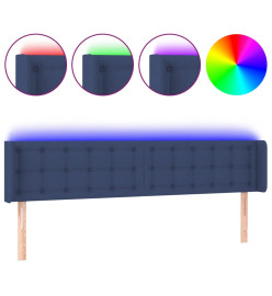 Tête de lit à LED Bleu 163x16x78/88 cm Tissu