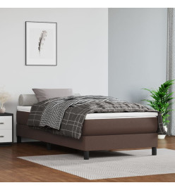 Lit à sommier tapissier avec matelas Marron 100x200 cm