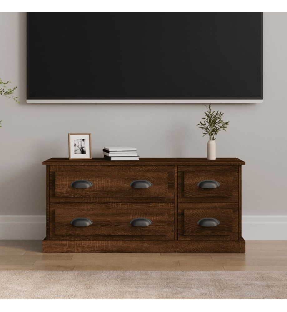 Meuble TV chêne marron 100x35,5x45 cm bois d'ingénierie