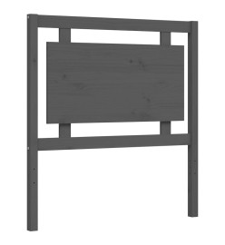 Cadre de lit avec tête de lit gris 90x190 cm bois massif