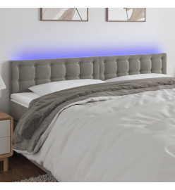 Tête de lit à LED Gris clair 160x5x78/88 cm Velours