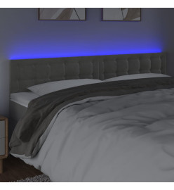 Tête de lit à LED Gris clair 160x5x78/88 cm Velours