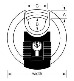 Master Lock Cadenas Disque Excell Acier inox 70 mm M40EURDNUM