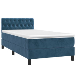 Lit à sommier tapissier avec matelas Bleu foncé 100x200 cm