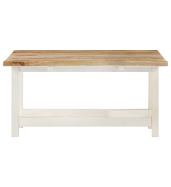 Table basse extensible Blanc 90x(45-90)x45 cm Bois de manguier