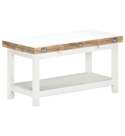 Table basse extensible Blanc 90x(45-90)x45 cm Bois de manguier