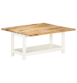 Table basse extensible Blanc 90x(45-90)x45 cm Bois de manguier