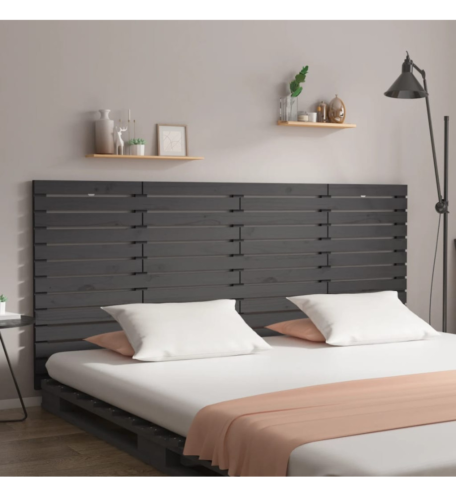 Tête de lit murale Gris 166x3x91,5 cm Bois massif de pin Tête de lit murale Gris 166x3x91,5 cm Bois massif de pin