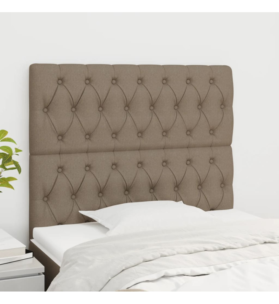 Têtes de lit 2 pcs Taupe 100x7x78/88 cm Tissu Têtes de lit 2 pcs Taupe 100x7x78/88 cm Tissu