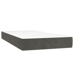 Lit à sommier tapissier avec matelas Gris foncé 100x200 cm
