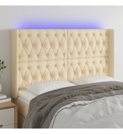 Tête de lit à LED Crème 163x16x118/128 cm Tissu