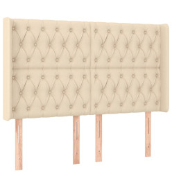 Tête de lit à LED Crème 163x16x118/128 cm Tissu