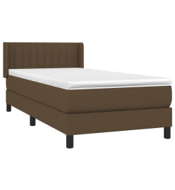 Lit à sommier tapissier avec matelas Marron foncé 90x190 cm