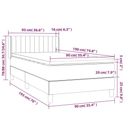 Lit à sommier tapissier avec matelas Marron foncé 90x190 cm