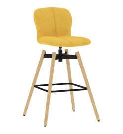 Chaises pivotantes de bar lot de 2 jaune tissu