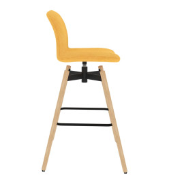 Chaises pivotantes de bar lot de 2 jaune tissu