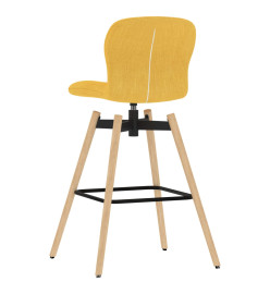 Chaises pivotantes de bar lot de 2 jaune tissu