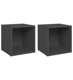 Meubles TV 2 pcs Gris 37x35x37 cm Aggloméré