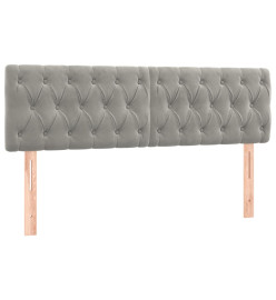 Lit à sommier tapissier et matelas Gris clair 140x200cm Velours