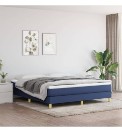 Lit à sommier tapissier avec matelas Bleu 160x200 cm Tissu