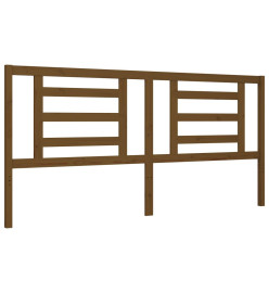 Cadre de lit avec tête de lit marron miel 200x200cm bois massif