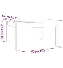 Table basse Marron miel 55x55x30 cm Bois massif de pin