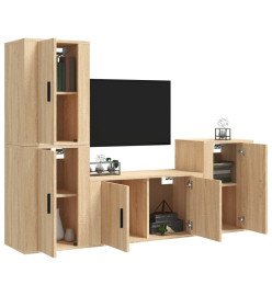 Ensemble de meubles TV 4 pcs Chêne sonoma Bois d'ingénierie