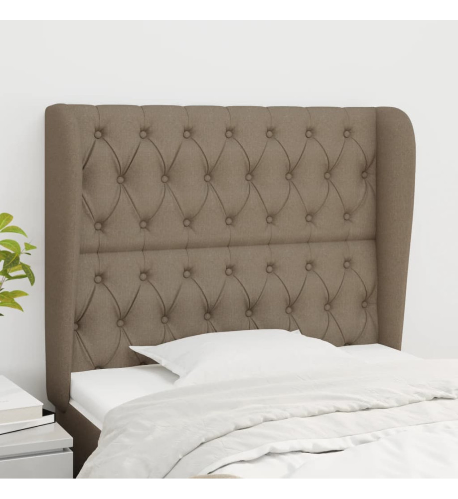 Tête de lit avec oreilles Taupe 93x23x118/128 cm Tissu Tête de lit avec oreilles Taupe 93x23x118/128 cm Tissu