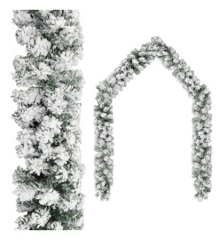 Guirlande de Noël avec neige floquée Vert 20 m PVC