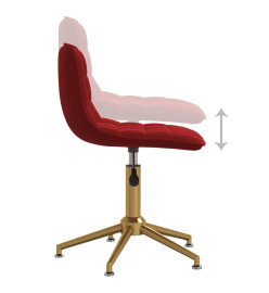 Chaises pivotantes salle à manger 2 pcs Rouge bordeaux Velours