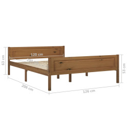 Cadre de lit Bois de pin massif Marron miel 120x200 cm