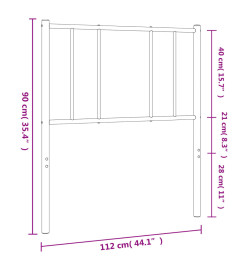 Tête de lit métal blanc 100 cm