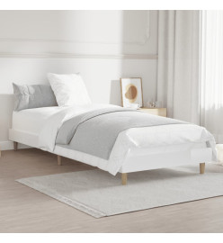 Cadre de lit blanc brillant 75x190 cm bois d'ingénierie
