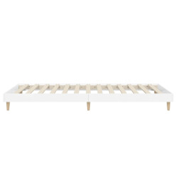 Cadre de lit blanc brillant 75x190 cm bois d'ingénierie