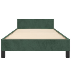 Cadre de lit avec tête de lit Vert foncé 100x200 cm Velours